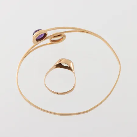 Trasigt guld med stenar, 18k. Vikt: 11,7 g