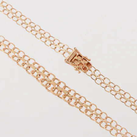 Collier X-länk, Guldfynd AB, längd 42.5 cm, bredd 5.8-7.5 mm, 18k. Vikt: 11,8 g