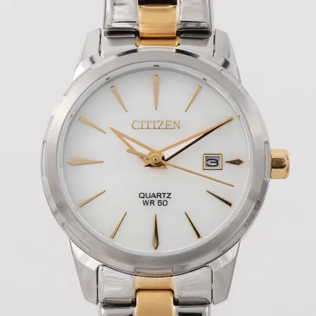 Damur Citizen, WR 50, diameter 28 mm, quartz, pärlemourtavla, Ø28mm, nr 062220202, stålband, viklås, batteribyte behövs, oanvänt skick i originalbox.