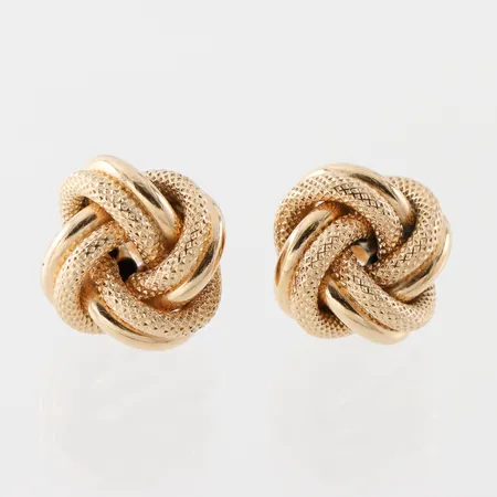 Örhängen paret, diameter ca 15.2 mm, 18k. Vikt: 4,4 g