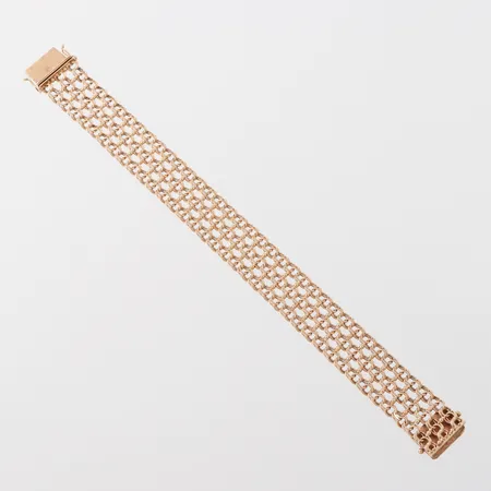 Armband Bismarck, Götes Guldsmed Göte Engström Köping 1969, längd ca 19 cm, bredd 16.2 mm, 18k. Vikt: 25,4 g