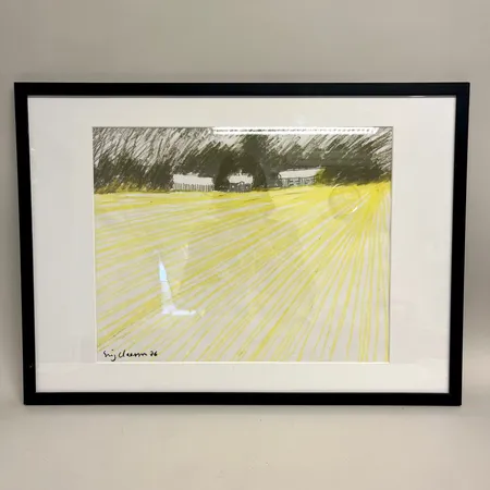 Tavla, pastell, landskap, 40x59cm, signerad Stig (Slas) Claesson -76 Specialfrakt, kontakta pantbankskontoret för mer information.