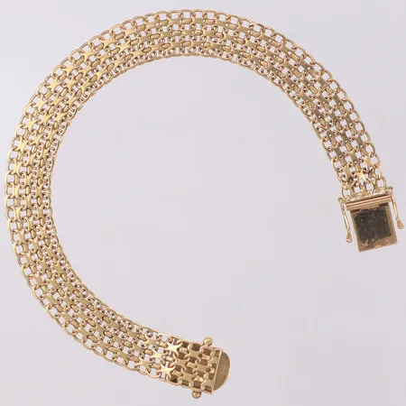 Armband X-länk, längd 19cm, bredd 10mm, 18K Vikt: 14,1 g