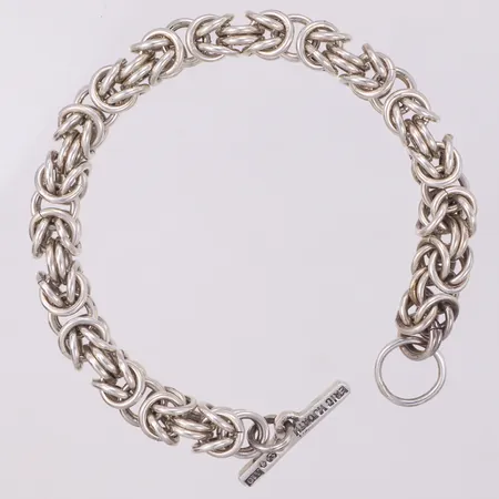 Armband, Kejsar, rundad, längd 21cm, bred 8,5mm, Eric Hjorth, år 1975, 830/1000 silver Vikt: 50 g