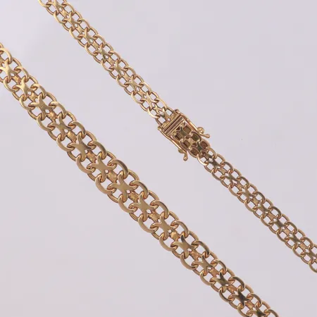 Collier, doserad X-länk, längd 42,5cm, bredd 5,1-7,7mm, 18K Vikt: 17,4 g