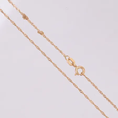Kedja Singapore, längd 36,5cm, bredd 1,5mm, knutar, 18K Vikt: 1,3 g