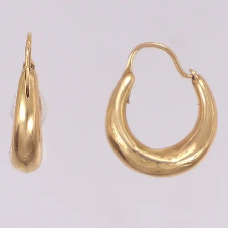 Ett par örhängen, creoler, längd 16mm, buckla, 18K Vikt: 1,2 g