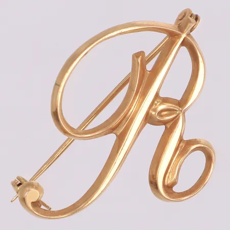 Brosch, R, 35x28mm, 18K Vikt: 4,3 g