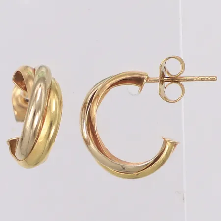 Ett par örhängen, Ø15mm, trefärgade, 18K Vikt: 2,7 g