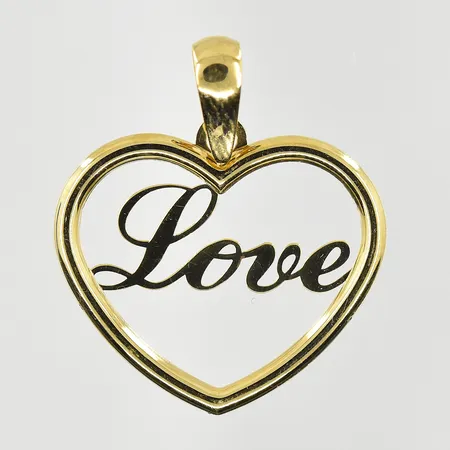 Hänge hjärta Love, längd 21 mm, bredd 20 mm, 18K. Vikt: 0,6 g