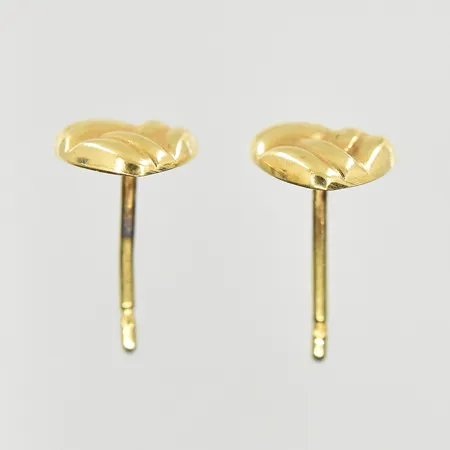 Ett par örhängen, stl 6x6 mm, 2 stoppar saknas, 14K. Vikt: 0,3 g