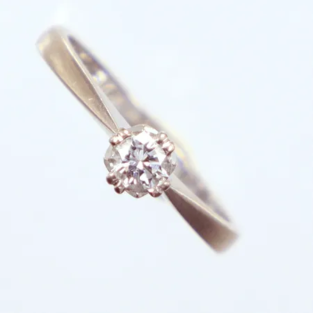 Ring vitguld, diamant 0,22 ct TC/SI, Ø16, 18K Vikt: 2,4 g