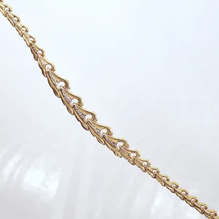 Collier tvåfärgad, doserad, längd 43cm, bredd 7,7-12,5mm, 18K Vikt: 25,9 g