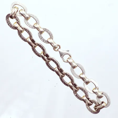 Armband vitguld, labyrint mönster, längd 20cm, bredd 8,7mm,, 18K Vikt: 9,9 g