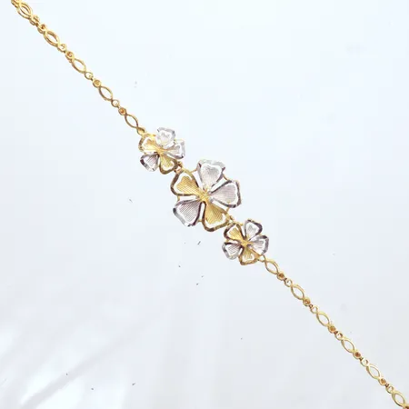 Armband tvåfärgat, längd 20cm, bredd 2,6-17,2mm, 18K Vikt: 6,9 g