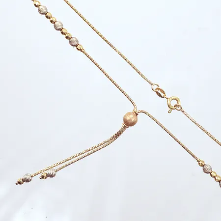 Collier, trefärgad, längd 42cm, hänge längd 6cm, 18K Vikt: 5,2 g