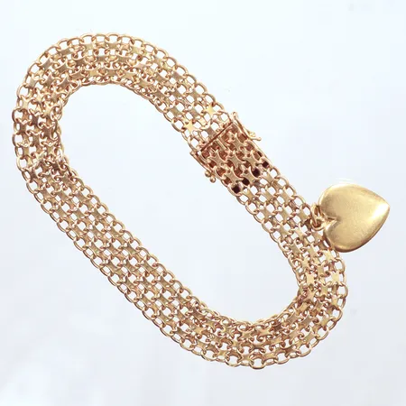 Armband X-länk, 1 berlock, längd 20cm, bredd 9,30mm, år 1963, 18k Vikt: 19,1 g