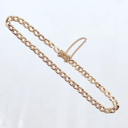 Armband Pansar, säkerhetskedja, längd 17,5cm, bredd 3,80mm, 18k  Vikt: 4 g