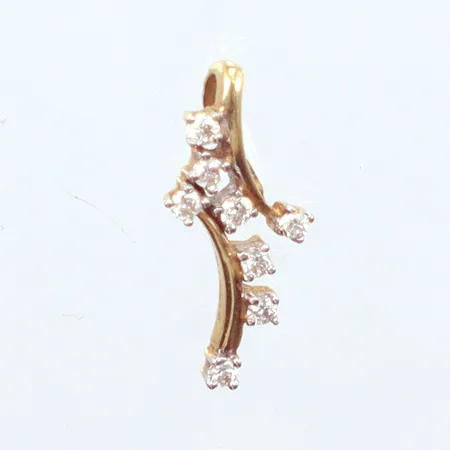 Hänge, diamanter enligt gravyr totalt 0,13ct, längd 11,35mm, bredd 6,8mm, 18K Vikt: 0,8 g