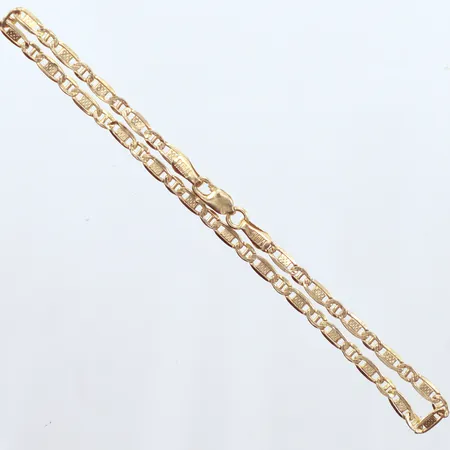 Armband, marin, längd 19,5cm, bredd 2,10mm, 14k Vikt: 3,3 g