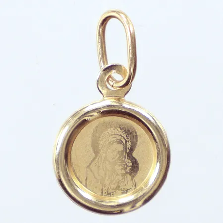 Hänge, Maria och barn,2cm, inklusive ögla, 14k  Vikt: 0,6 g