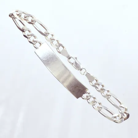 Armband Figaro, bricka, längd 22cm, bredd 6,6mm, silver 925/1000 Vikt: 19,6 g