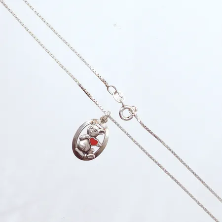 Halskedja Venezia, längd 36cm, bredd 1,1mm, hänge, höjd 21,6mm, bredd 10,5mm, silver 830/1000 Vikt: 4,4 g