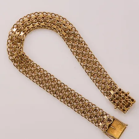 Armband x-länk, 18,5cm, bredd:10mm, 18K 15,5g.