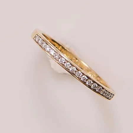 Ring, diamanter 18x ca 0,01ct, Ø16¼, bredd:2mm, gravyr, 18K 2,2g.