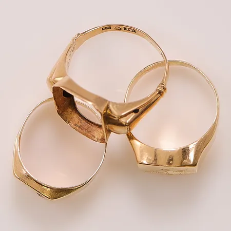 3 Ringar, defekta, 18K 11,0g.