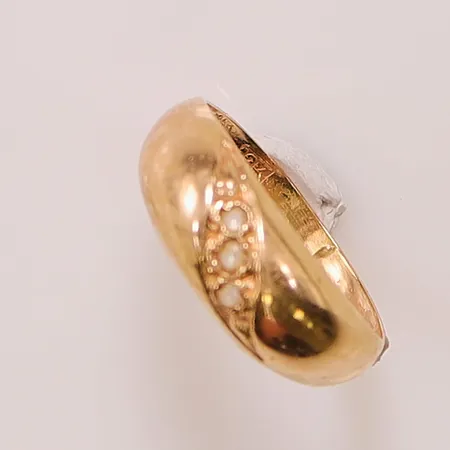 Ring, Ø16, bredd:6mm, vita stenar, 18K 1,4g.