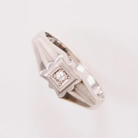 Ring, diamant ca 0,05ct, Ø18¼, bredd:7mm, bör omrodieras, 18K 5,2g.
