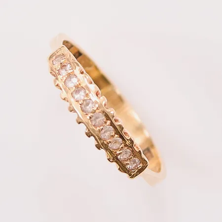 Ring, Ø20, bredd:4mm, vita stenar, 18K 3,1g.
