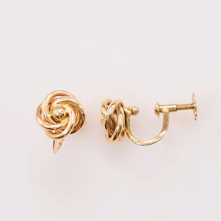 Ett par örhängen, 9mm, skruvlås, 18K 2,4g.