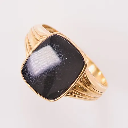 Ring, Ø19¼, bredd:13mm, onyx, 18K 3,6g.
