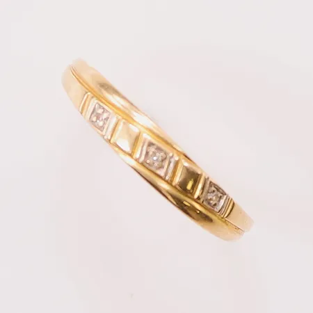 Ring, diamanter 3x ca 0,005ct, Ø20, bredd:4mm, 18K 1,9g.