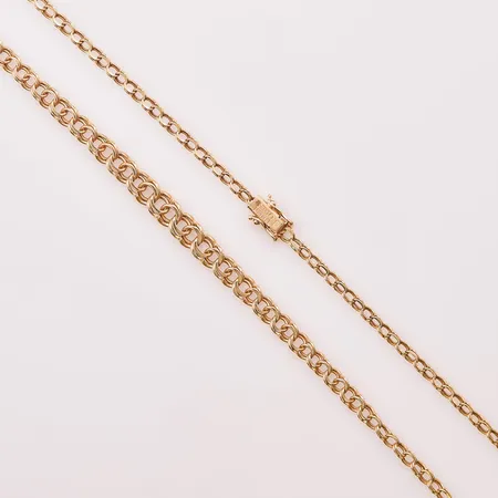 Collier Bismarck, 53cm, bredd:3-7mm, utdragna länkar, 18K 15,2g.