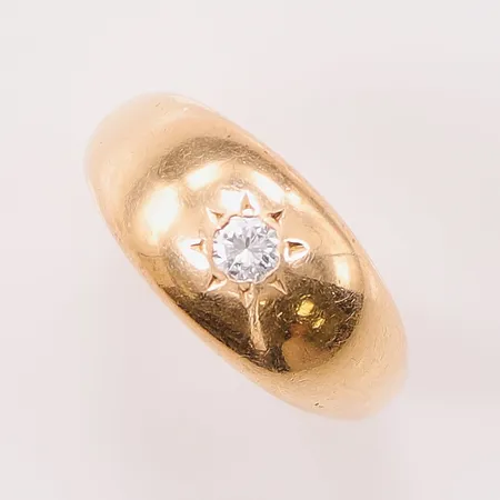 Lordring, diamant ca 0,25ct, Ø20¼, bredd:11mm, gravyr, 18K 14g.