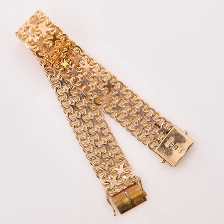 Armband x-länk, 19,5cm, bredd:16mm, 18K 44,1g.