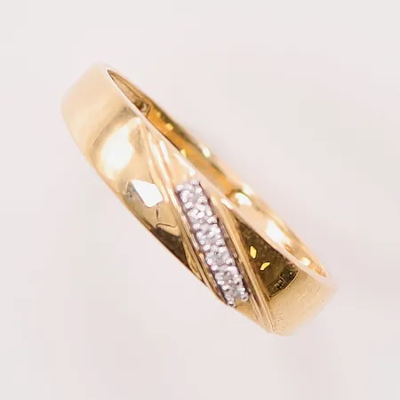 Ring, diamanter 6x ca 0,015ct, Ø20, bredd:5mm, 18K 3,4g.