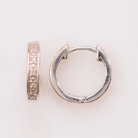 Ett par örhängen, diamanter 2x ca 0,005ct, 12mm, 18K 2,3g.