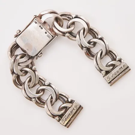 Klockarmband Bismarck, 15,5cm, bredd:18mm, 830/1000 Silver 62,7g.