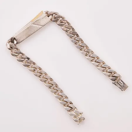Armband pansar, 19,5cm, bredd:7mm, platta, 925/1000 Silver 37,1g.