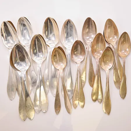 12 Skedar, 21cm, 13 Skedar, 18cm, 830/1000 Silver 1275g.