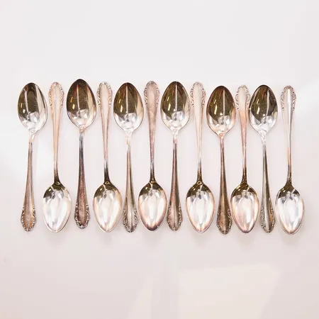 12 Kaffeskedar, 12,5cm, Skandia, HAGA, 830/1000 Silver 193,4g.