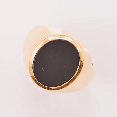 Klackring, Ø19¼, bredd:17mm, onyx, 18K 5,0g.