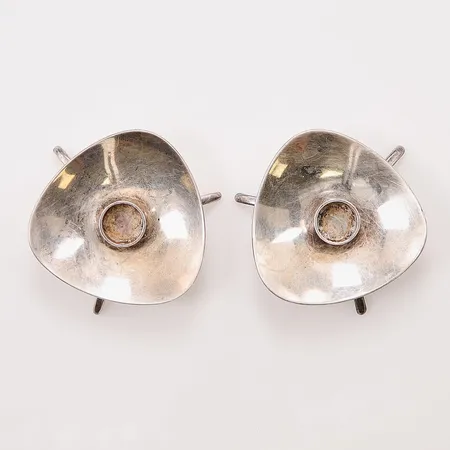 Ett par ljusstakar, Ø50mm, höjd ca 2cm, "Alta", Cohr Danmark, nysilver.