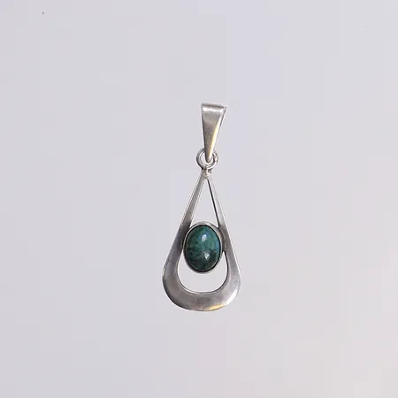 Hänge med grön sten, 35x13mm, silver 925/1000 Vikt: 1,7 g