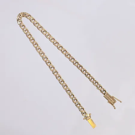 Armband Bismarck, 17,5cm, bredd 3,5mm, smärre slitage, 18K Vikt: 4,6 g