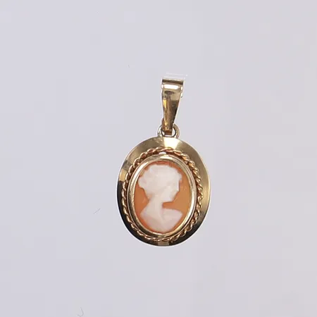 Hänge med camé, 21x11mm, 18K Vikt: 1,1 g